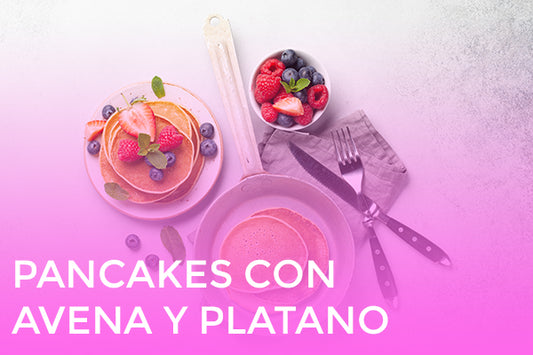 Receta Facil y Saludable de Pancakes con avena y platano