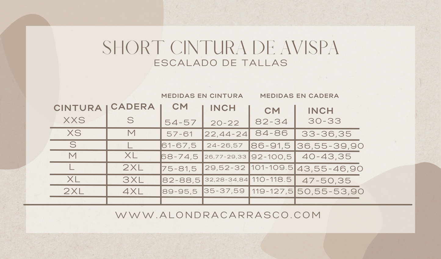 Short cintura de Avispa