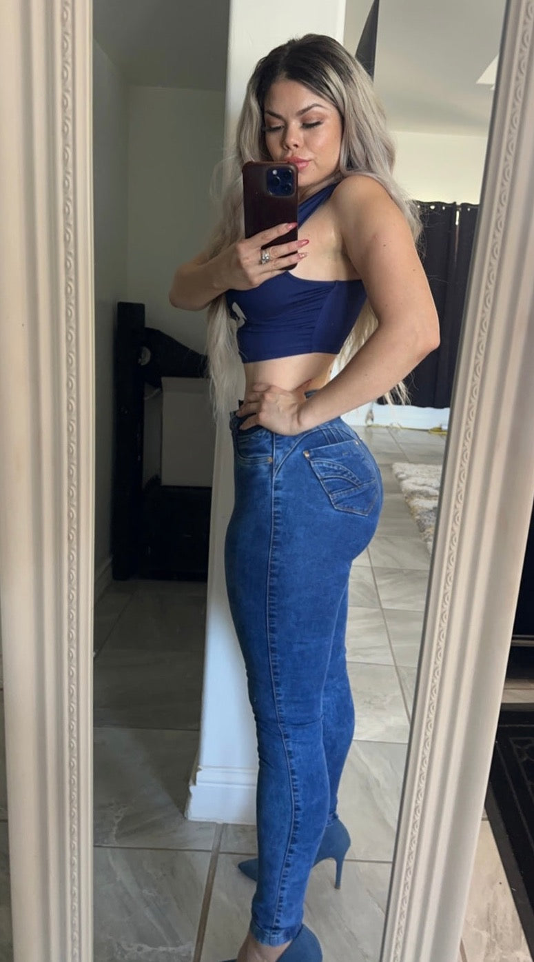 VIVA LA VIDA HIGH WAISTED CON FAJA JEANS